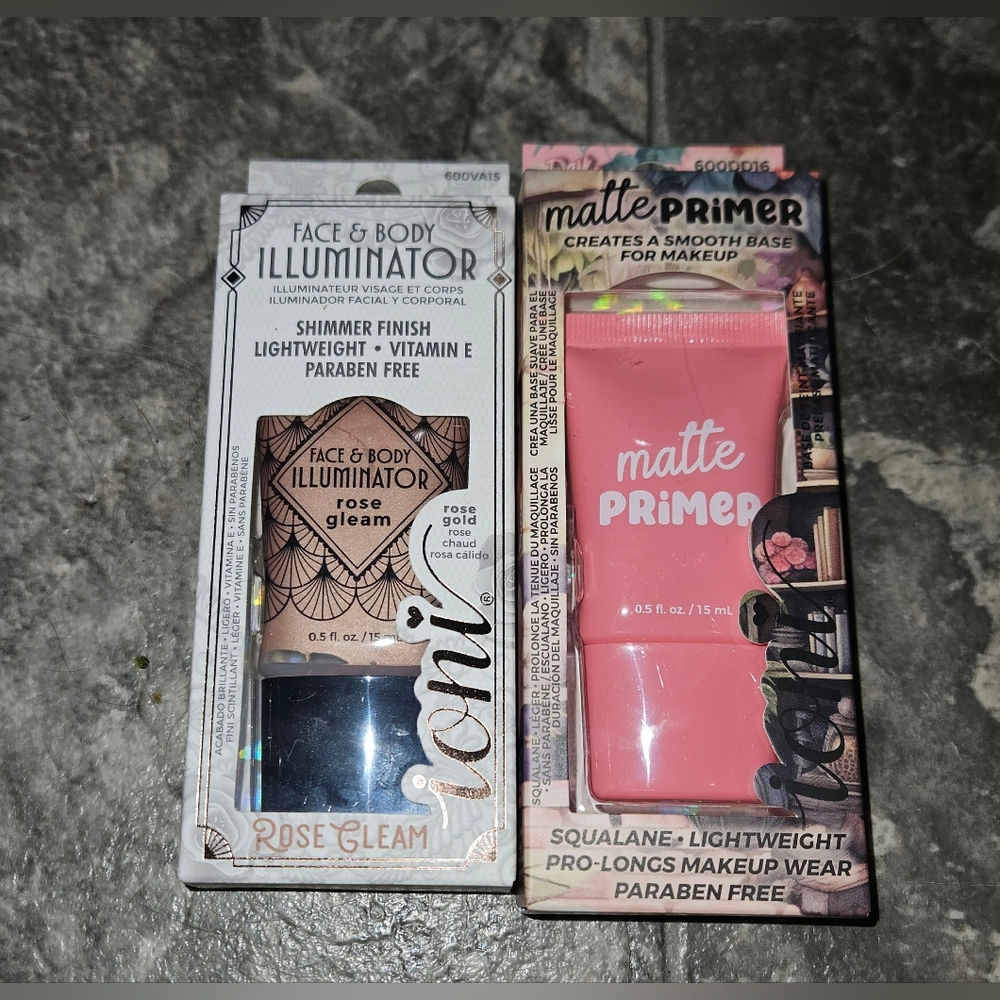 Ioni Matte Primer & Liquid Illuminator In Rose Gleam BNIB